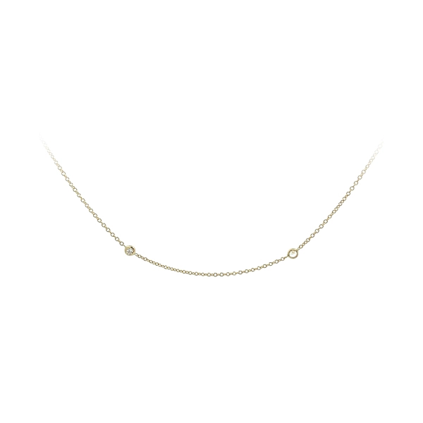 Gold Necklace with Zircons