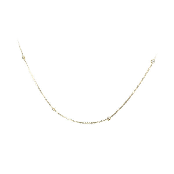 Gold Necklace with Zircons