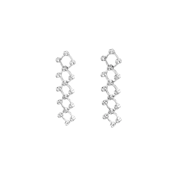 Zlaté Visací Náušnice se Zirkony