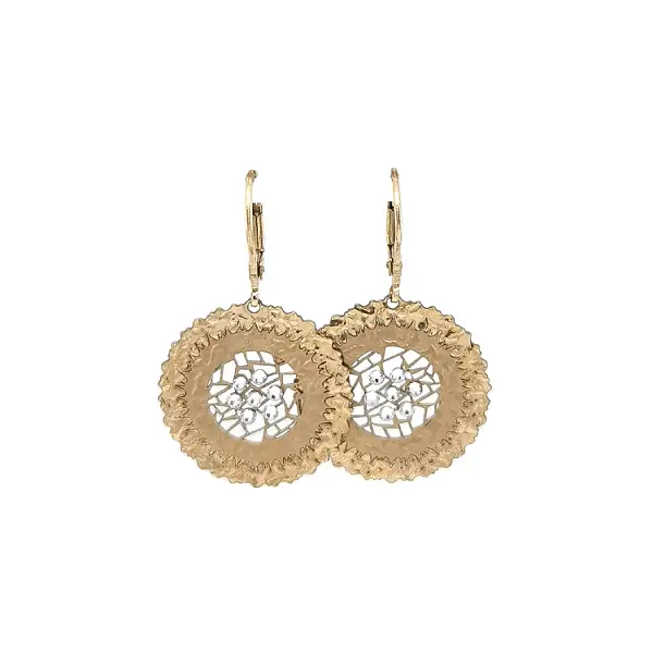 Zlaté Visací Náušnice se Zirkony