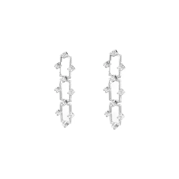 Zlaté Visací Náušnice se Zirkony