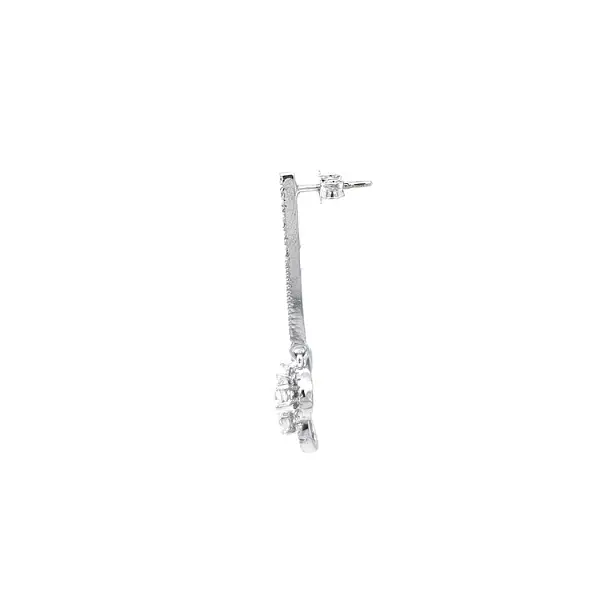 Visací Náušnice z Bílého Zlata se Zirkony