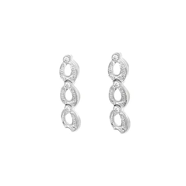 Zlaté Visací Náušnice se Zirkony