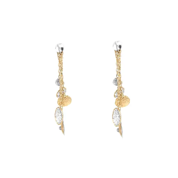 Zlaté Visací Náušnice z Kombinovaného Zlata