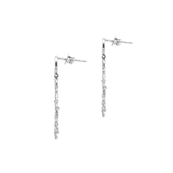 Zlaté Visací Náušnice se Zirkony