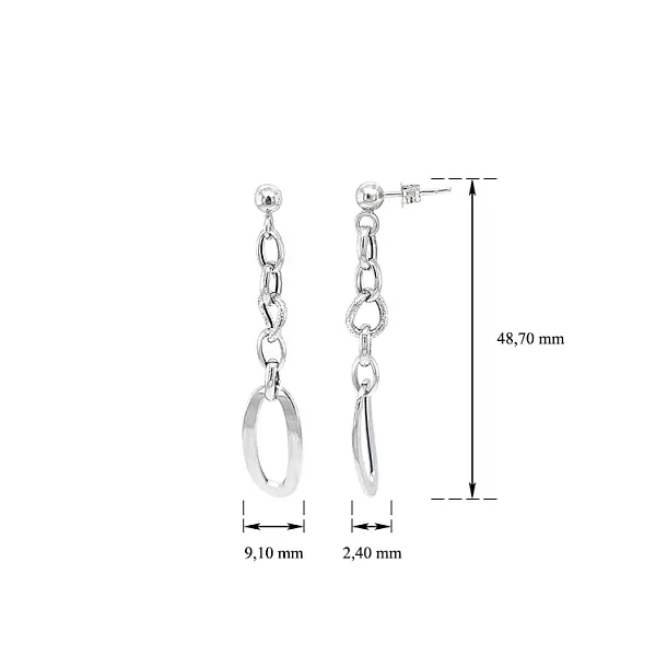 Visací Náušnice z Bílého Zlata