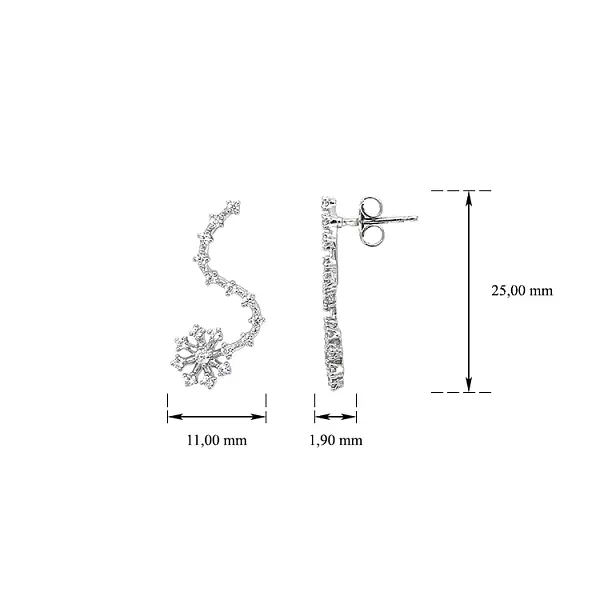 Náušnice se Zirkony z Bílého Zlata