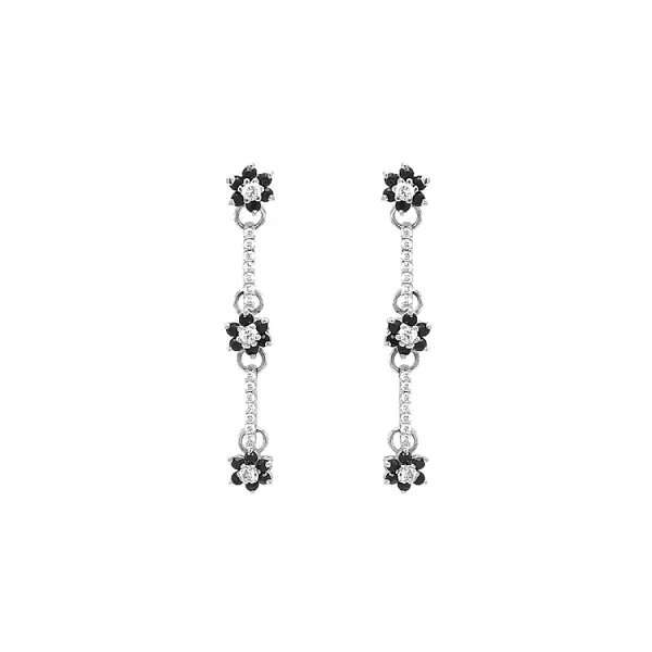 Zlaté Visací Náušnice se Zirkony