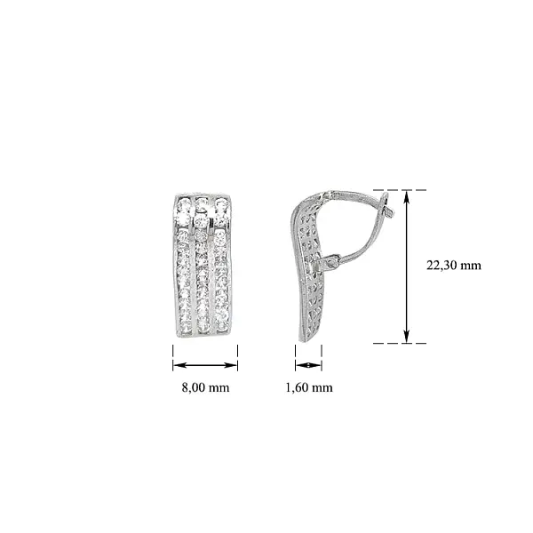 Náušnice se Zirkony z Bílého Zlata