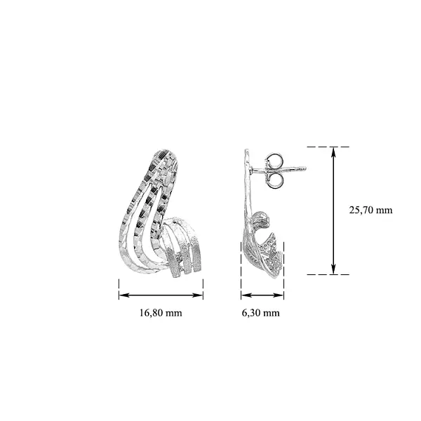 Visací Náušnice z Bílého Zlata