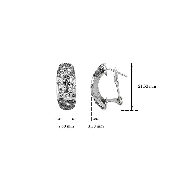 Náušnice se Zirkony z Bílého Zlata