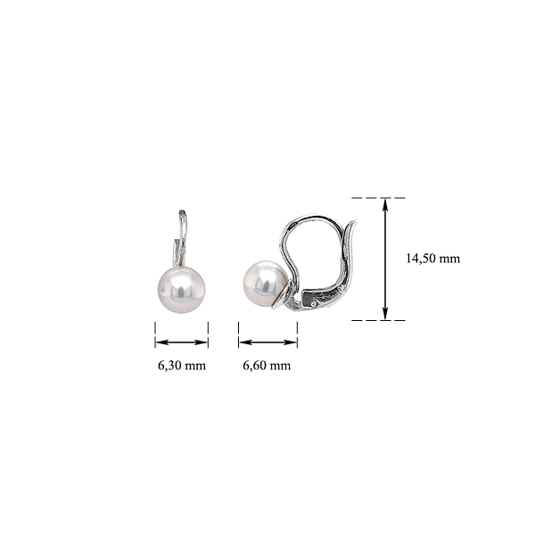 White Gold Pearl Earrings
