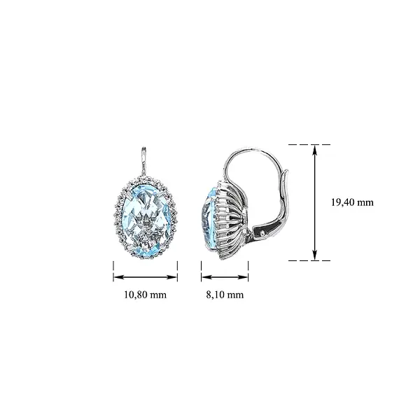 Náušnice s Topazem z Bílého Zlata