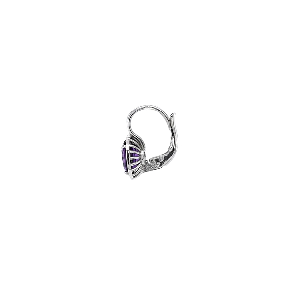 White Gold Amethyst Earrings