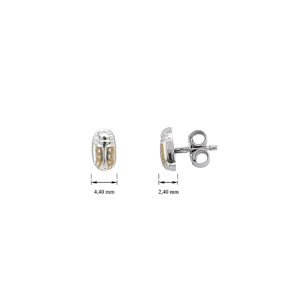 Earrings in the shape of Ladybug made of Combination Gold