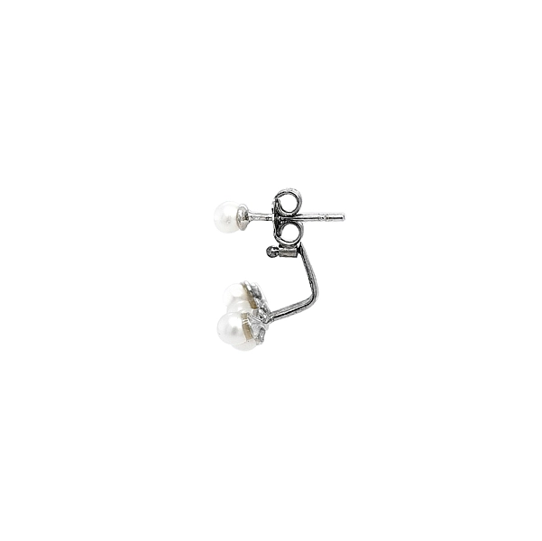 White Gold Pearl Earrings