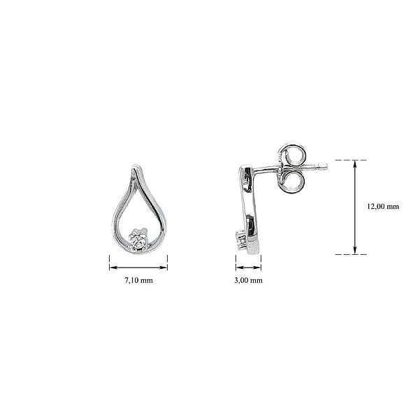 Náušnice se Zirkony z Bílého Zlata