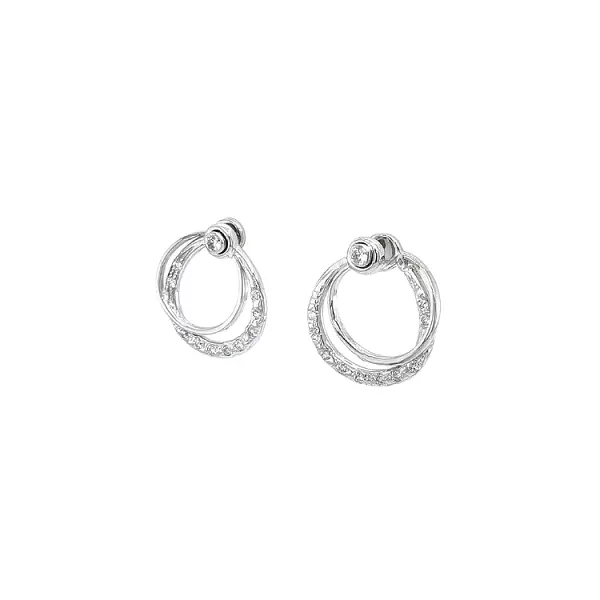 Zlaté Náušnice se Zirkony z Bílého Zlata