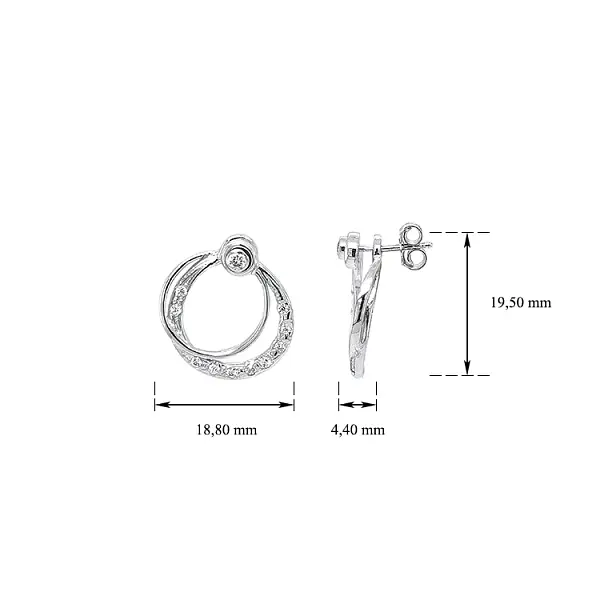 Zlaté Náušnice se Zirkony z Bílého Zlata