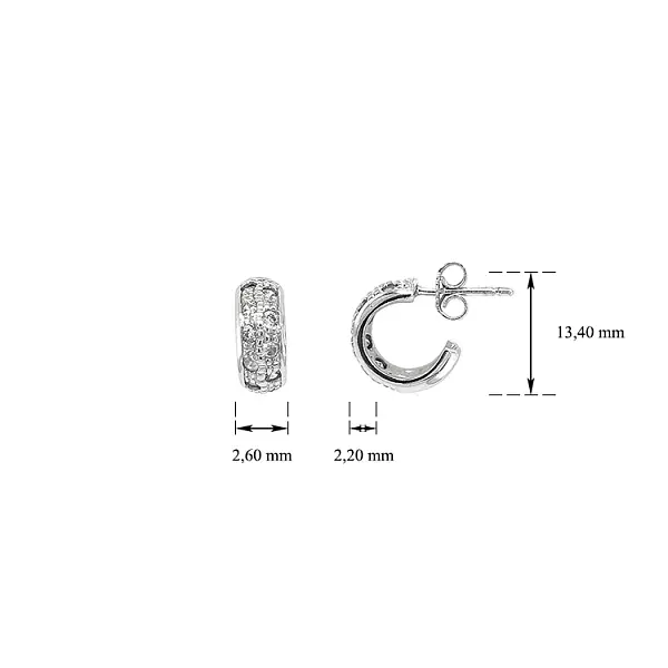 Kruhové Náušnice se Zirkony z Bílého Zlata