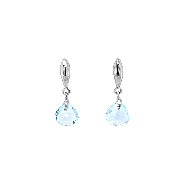 Earrings White Gold with Blue Topaz