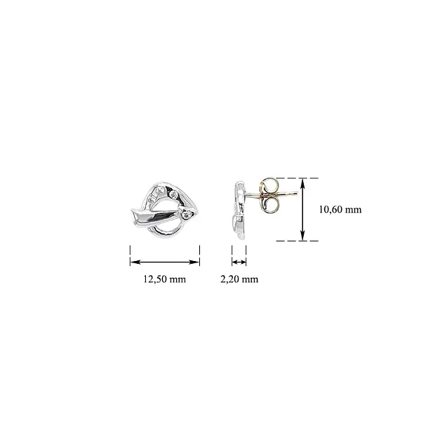 Náušnice se Zirkony z Bílého Zlata