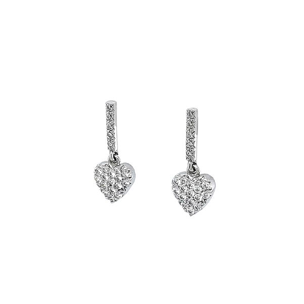 Luxury Heart Shaped Earrings with Sparkling Stones