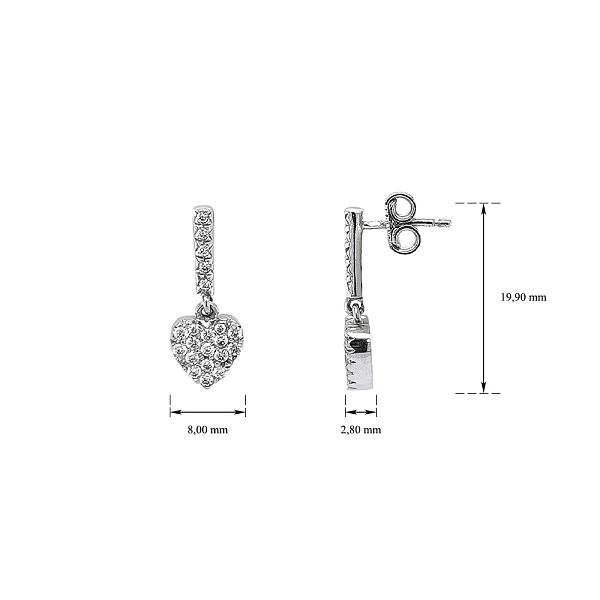 Luxury Heart Shaped Earrings with Sparkling Stones