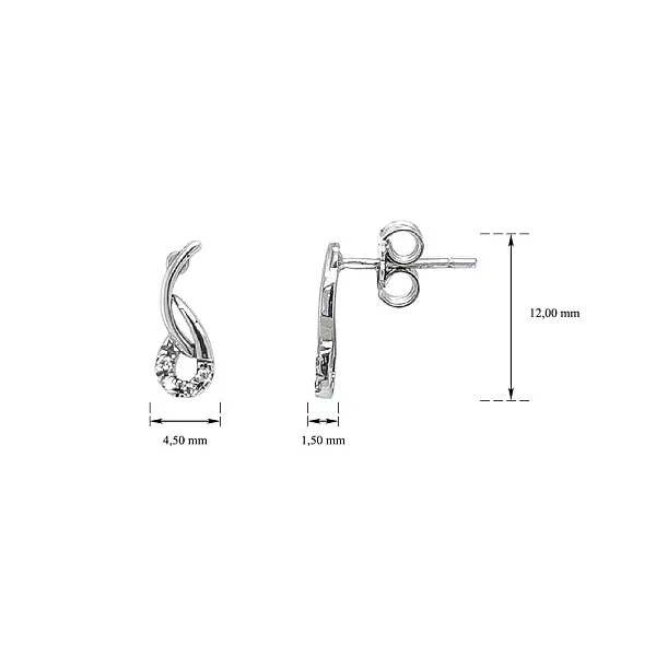 Náušnice s Minimalistickou Krásou Zirkonů a Bílého Zlata