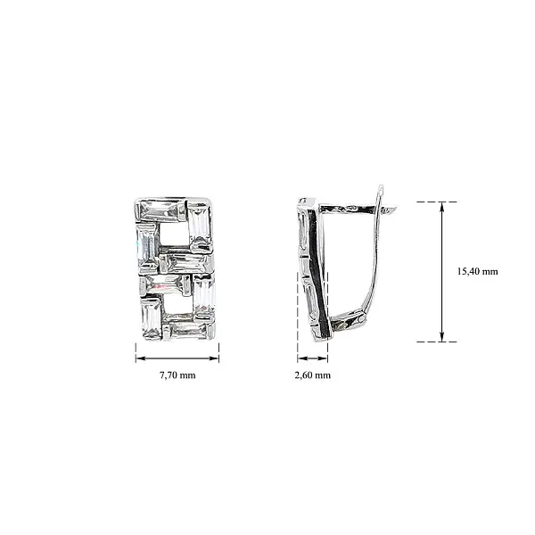 Náušnice se Zirkony z Bílého Zlata