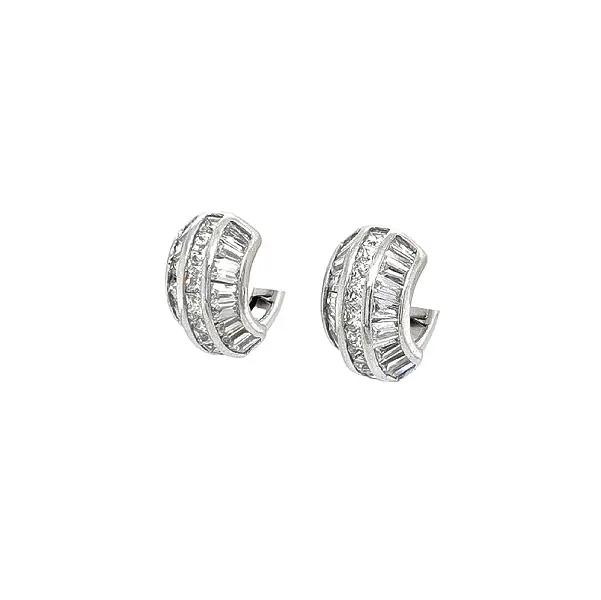 Kruhové Náušnice se Zirkony z Bílého Zlata