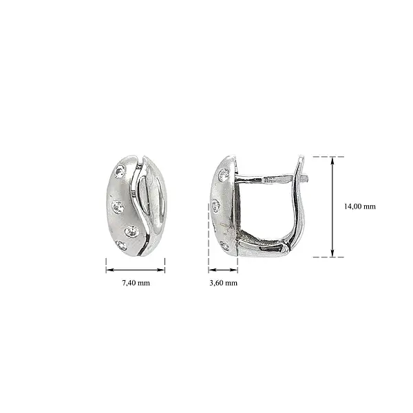 Náušnice se Zirkony z Bílého Zlata