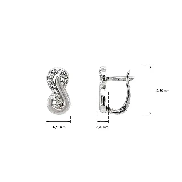 Náušnice se Zirkony z Bílého Zlata