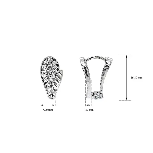 Náušnice se Zirkony z Bílého Zlata