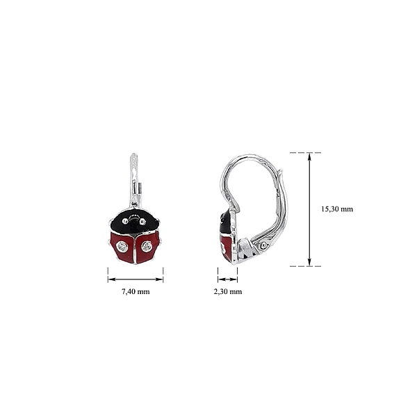 Baby Ladybug Earrings - Symbol of Happiness and Joy