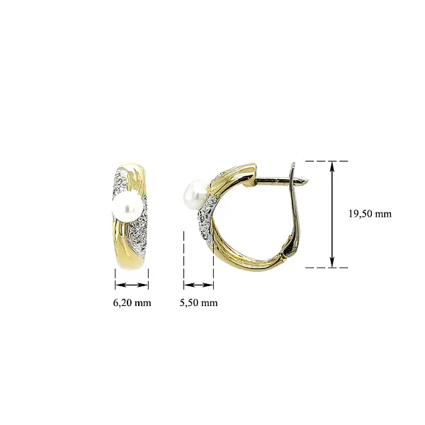 Zlaté Náunšice s Perlou a Zirkony