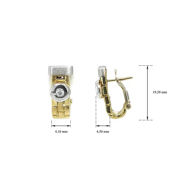 Elegantní náušnice z kombinovaného zlata se zirkony