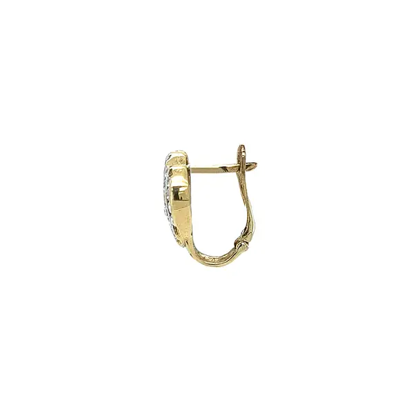 Zlaté Náušnice ve Tvaru Srdce Zdobené Drobnými Kamínky