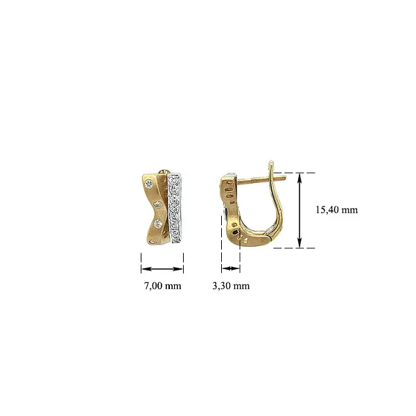 Náušnice se Zirkony z Kombinovaného Zlata