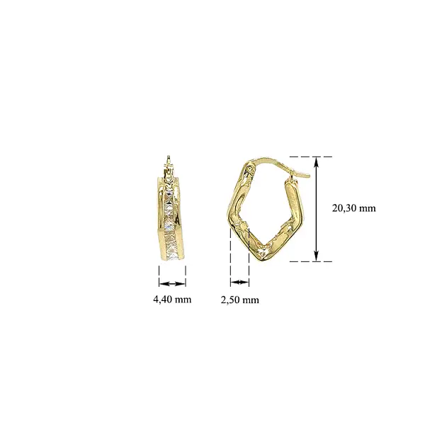 Zlaté Kruhové Náušnice se Zirkony