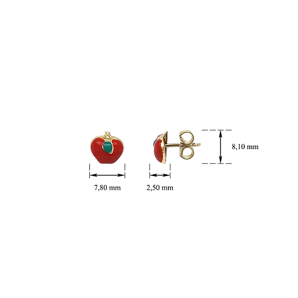 Gold Pecky Apple Earrings