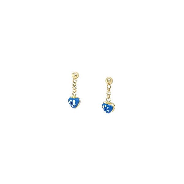 Gold Baby dangle earrings heart