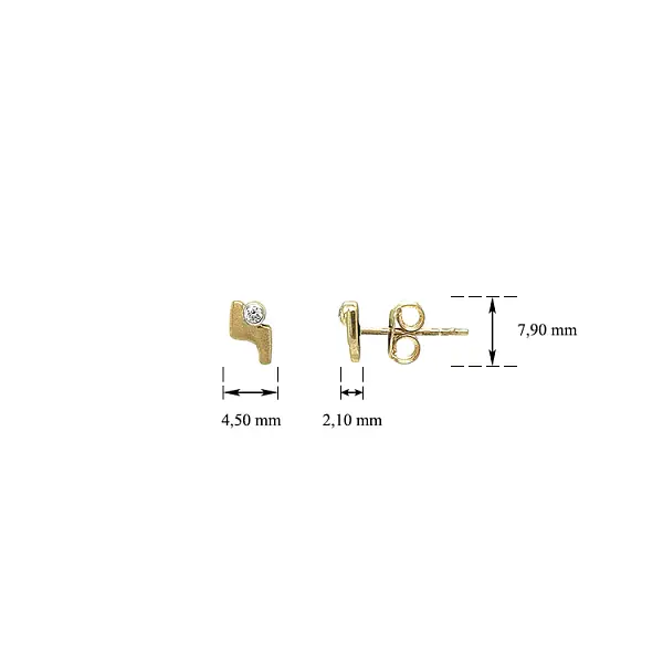 Zlaté Peckové Náušnice se Zirkony
