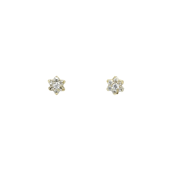 Gold Pecky Earrings with Zircones