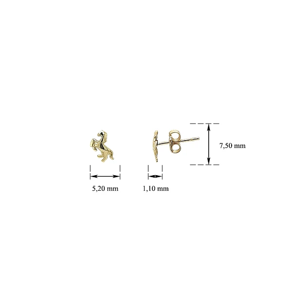 Gold Peck Earrings Horse