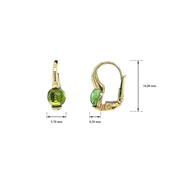 Zlaté Náušnice s Peridotem