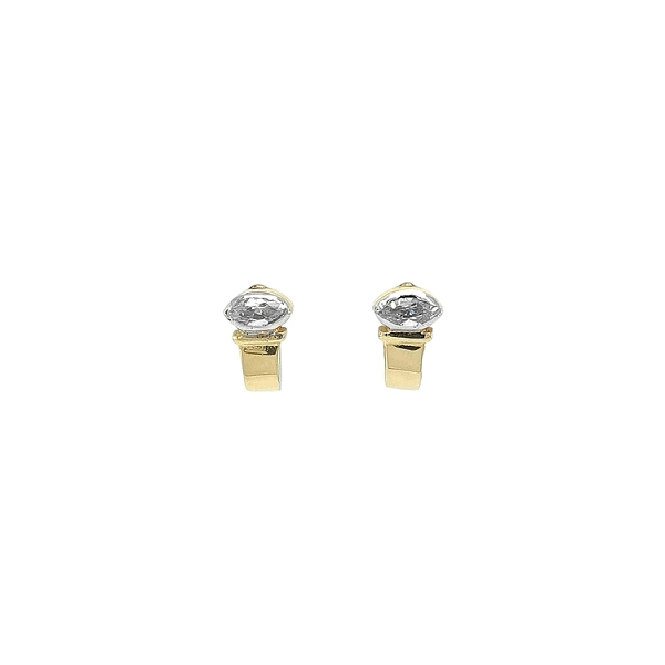 Gold Earrings with Zircons