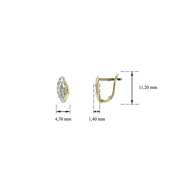 Náušnice se Zirkony z Kombinovaného Zlata