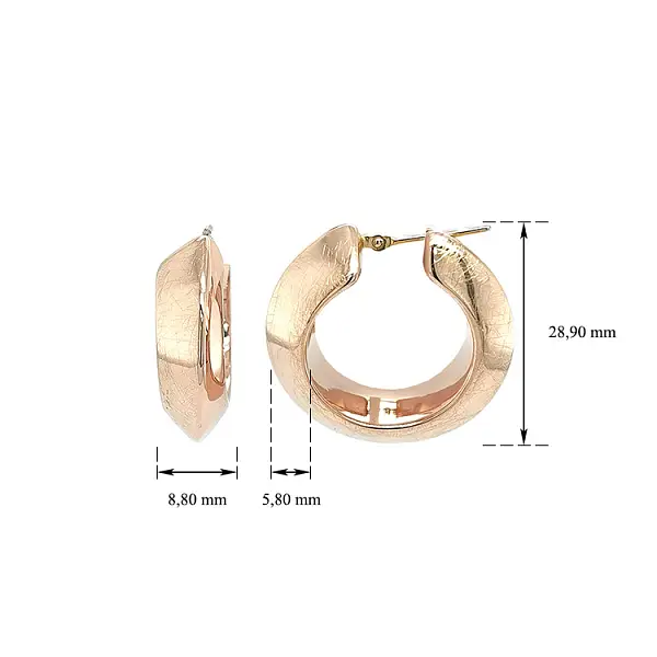 Kruhové Náušnice z Růžového Zlata