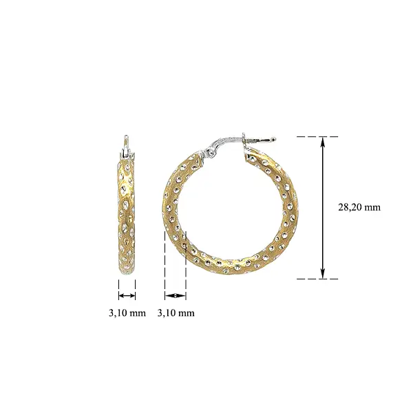 Kruhové Náušnice z Kombinovaného Zlata
